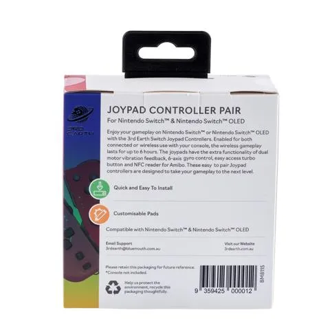 3rd Earth Joypad Pair for Nintendo Switch™ and Nintendo Switch™ OLED (Red & Purple)