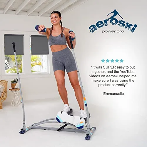 Aeroski Power Pro Home Fitness, The Most Fun Cardio Machine for a Total-Body Workout. Low Impact Plyometric Training. Free Fitness App, Coach-Led Live Classes and Virtual Reality Goggles.