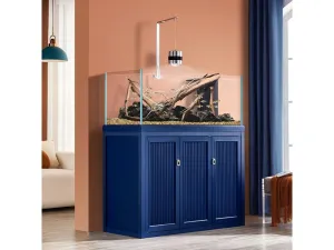 Aluminum Alloy Water Plant Tank Blue Cylinder Plus Cabinet 100X50X50cm