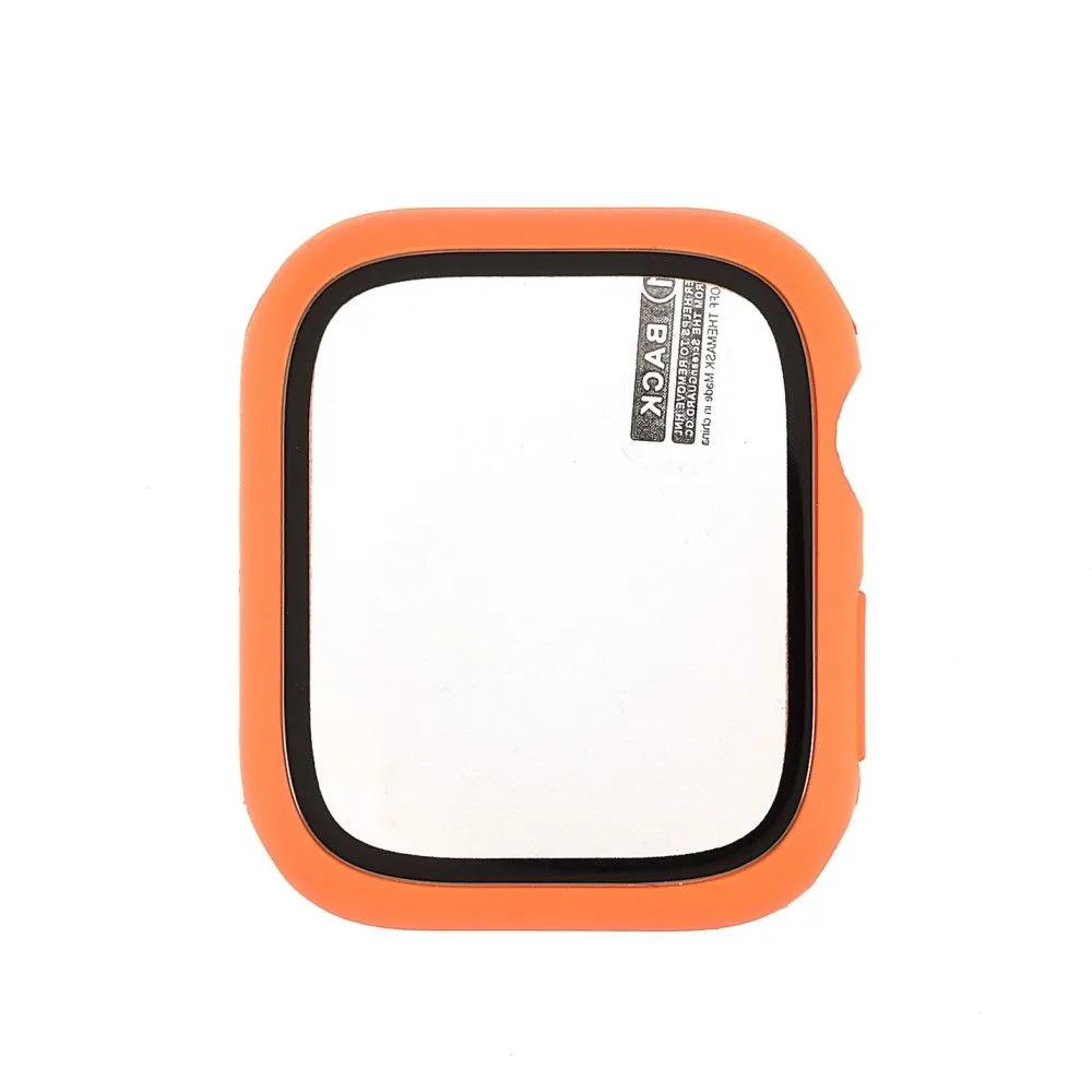 Apple Watch (45mm) matte cover with tempered glass - Orange