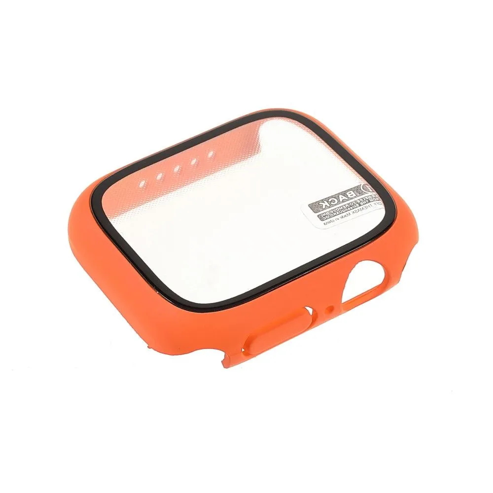 Apple Watch (45mm) matte cover with tempered glass - Orange