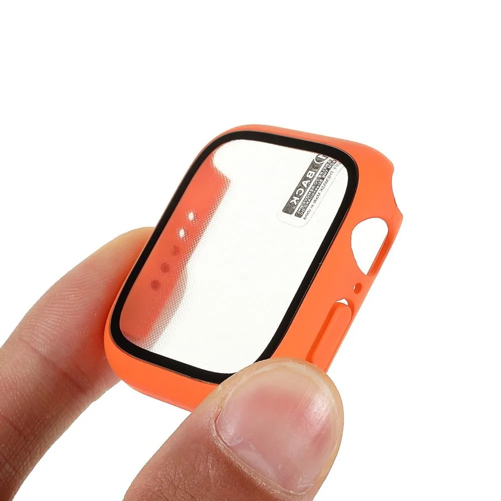 Apple Watch (45mm) matte cover with tempered glass - Orange
