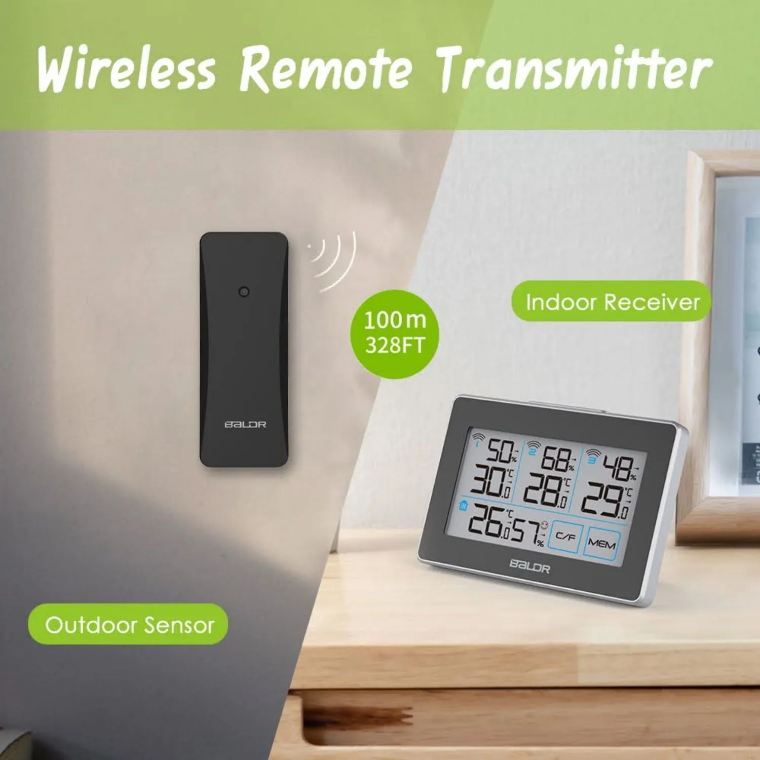 BALDR Wireless Weather Station With 3 Sensors