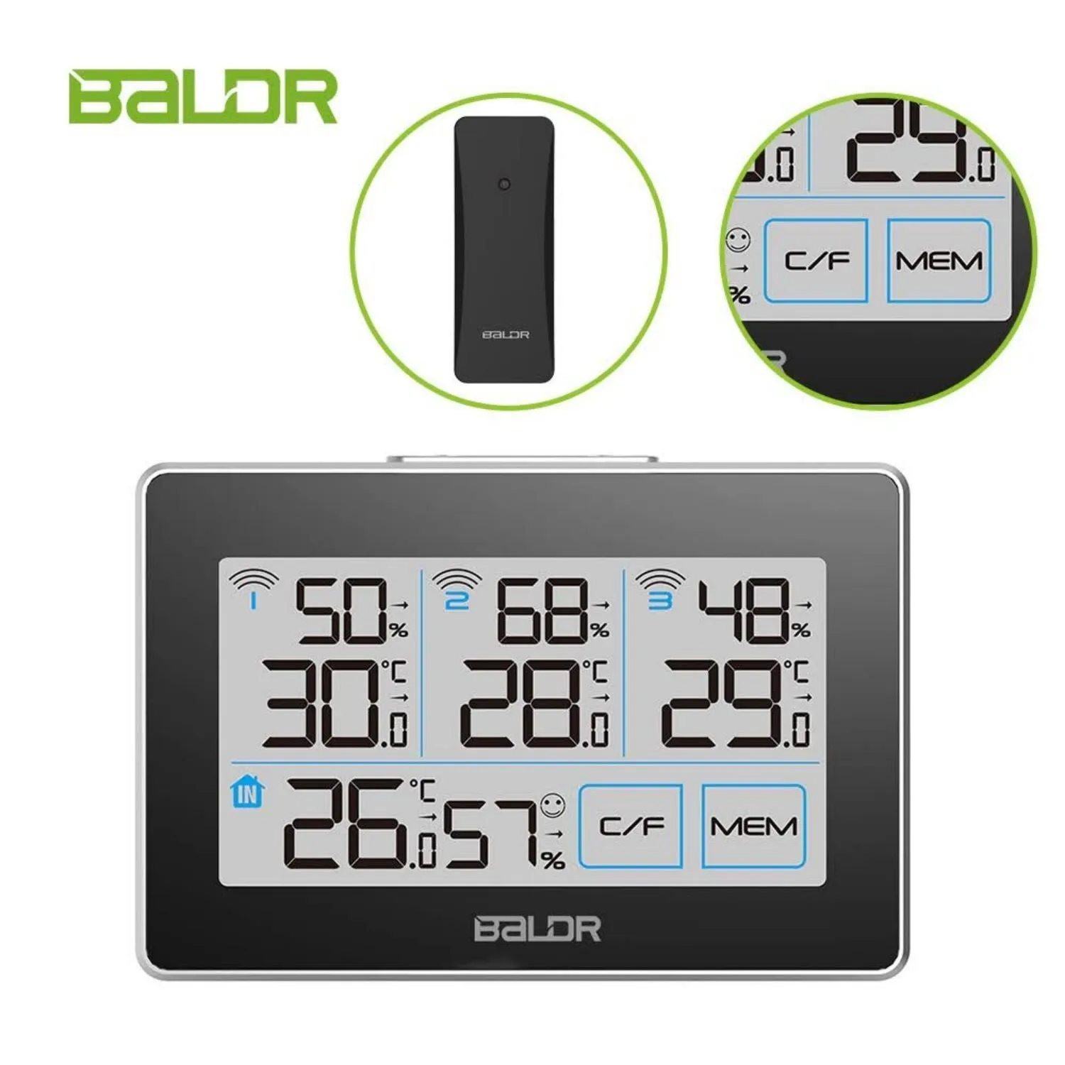 BALDR Wireless Weather Station With 3 Sensors