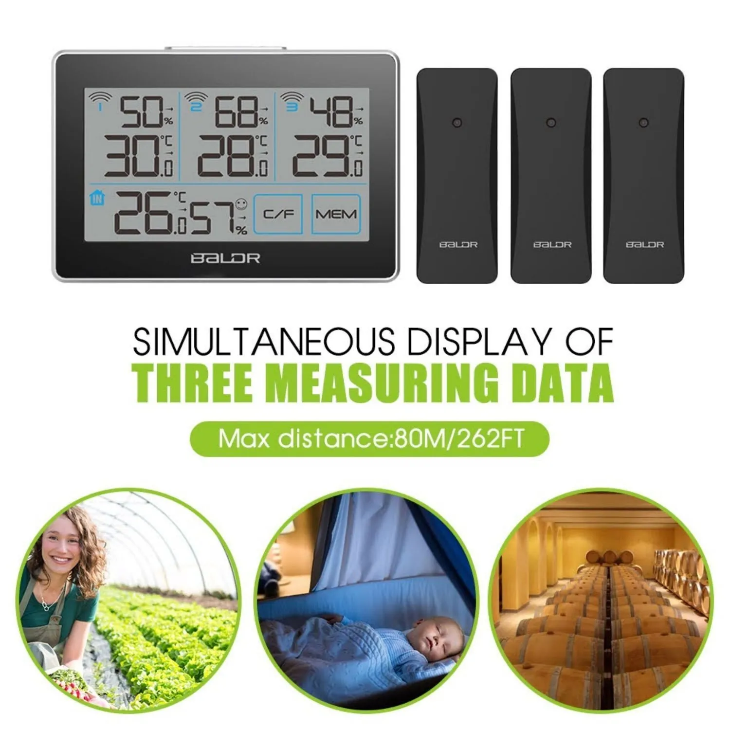 BALDR Wireless Weather Station With 3 Sensors