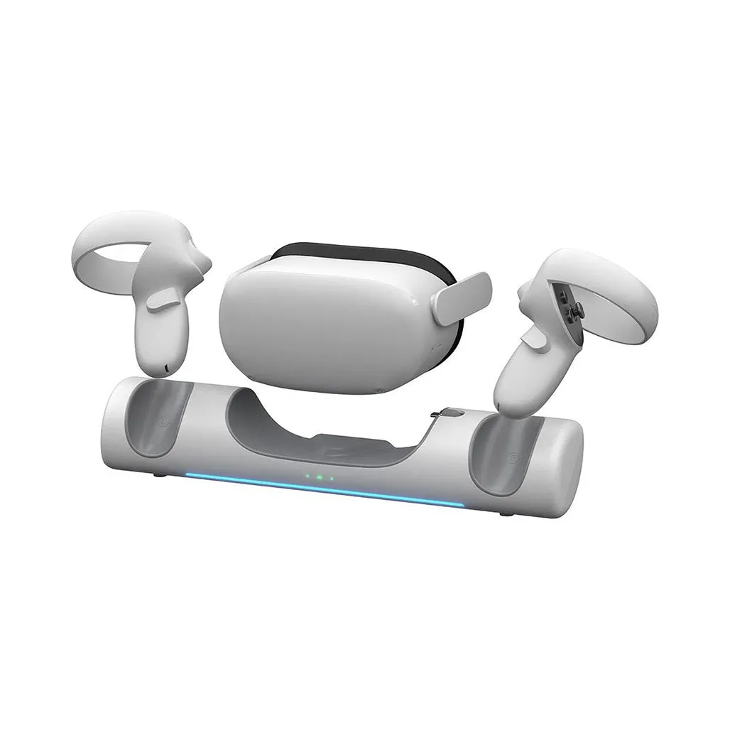 BluPebble Elite Charging Station for Meta Quest 2 – Fast Wireless Dock with Magnetic USB-C Connector