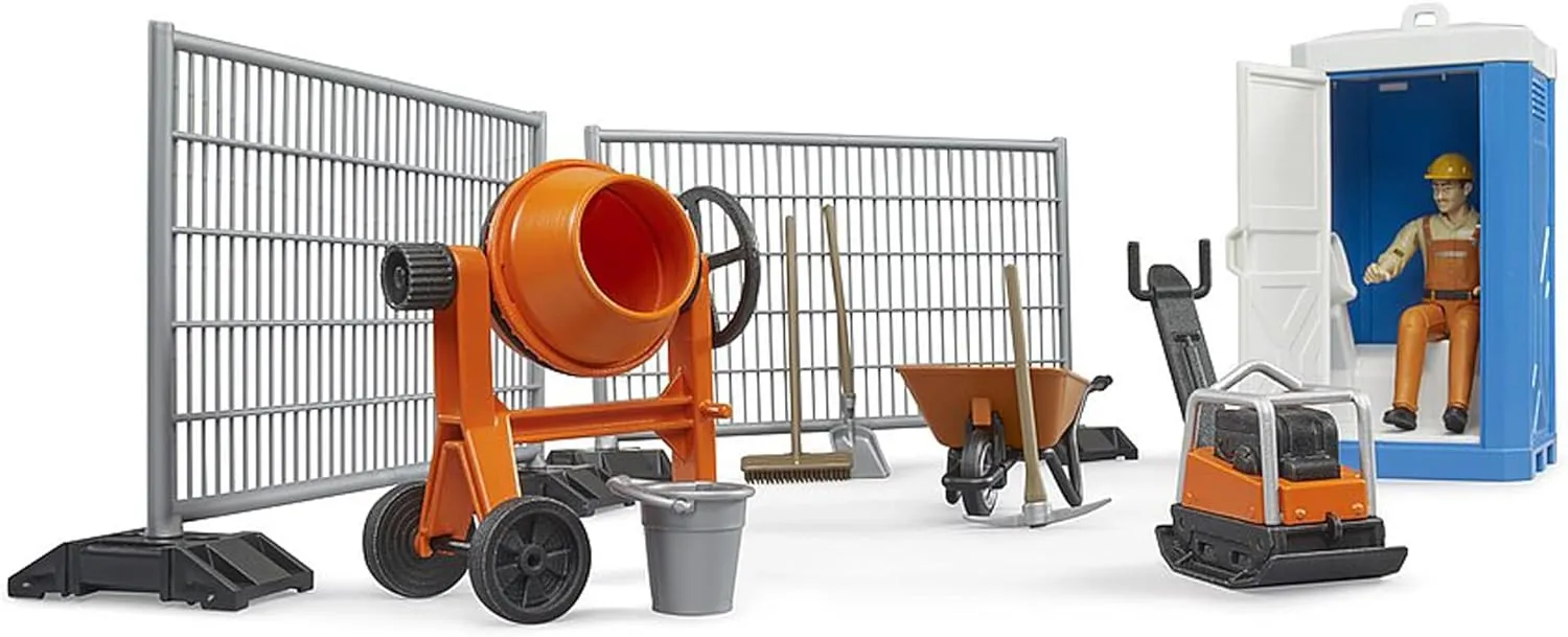 Bruder bworld Construction Set: Mixer, railings, Figure, Accessories