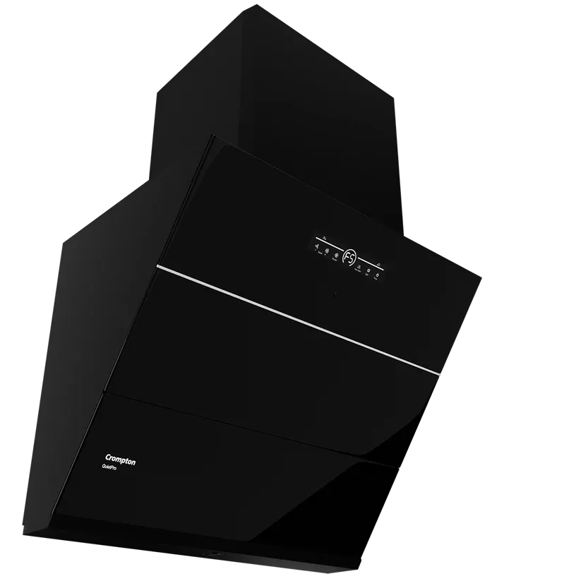 Crompton CHD-QPVI60FLE-MBL-Curved Wall Mounted Chimney QuietPro 60 cm