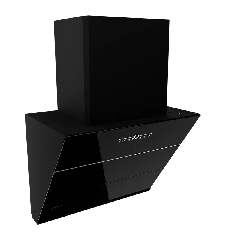 Crompton CHD-QPVI60FLE-MBL-Curved Wall Mounted Chimney QuietPro 60 cm