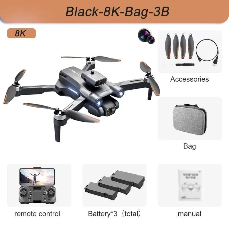Drone 4k Professional 8K HD Camera Obstacle Avoidance Aerial Photography Brushless Foldable Quadcopter 3km