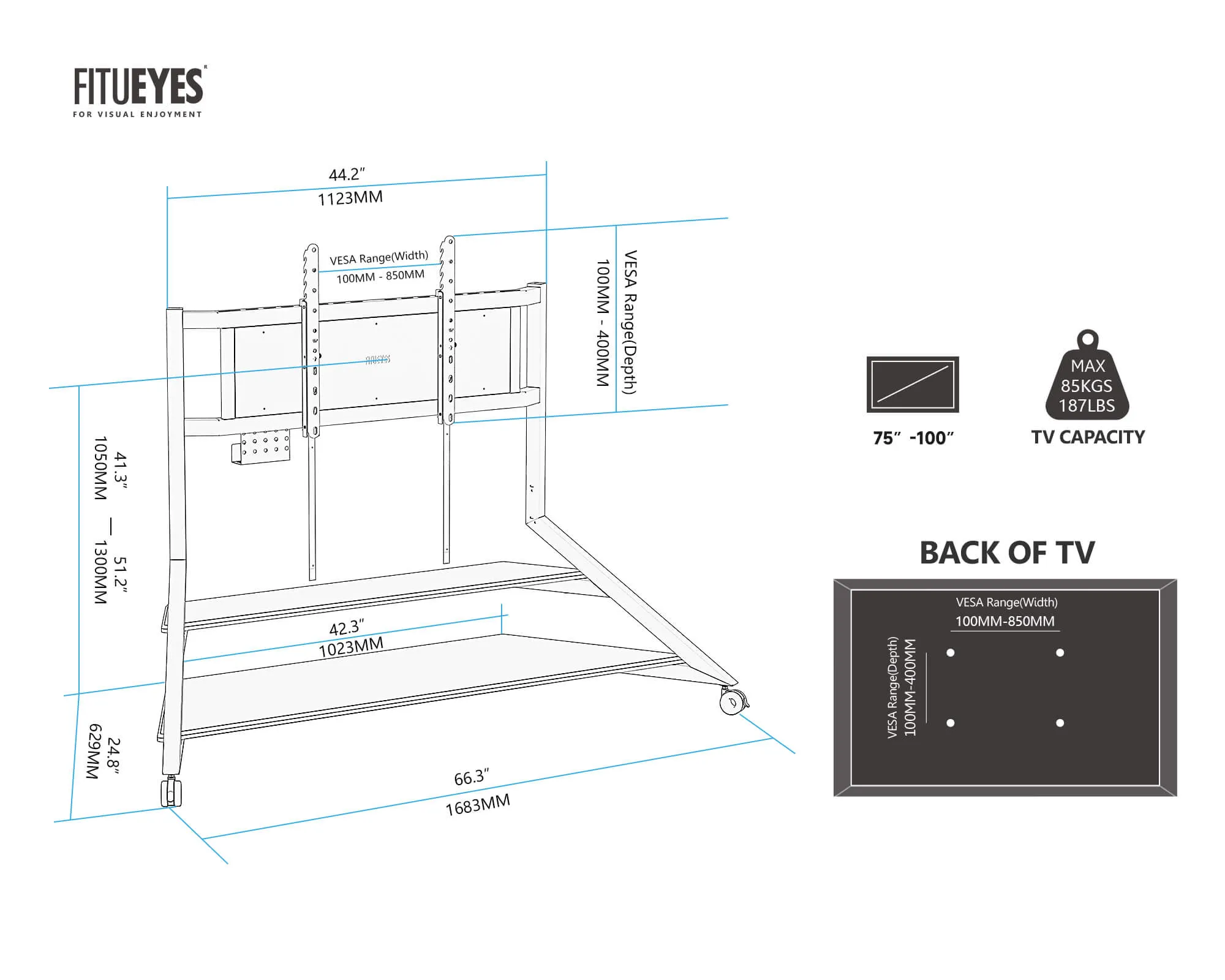 Eiffel V2 FT100 Floor TV Stand