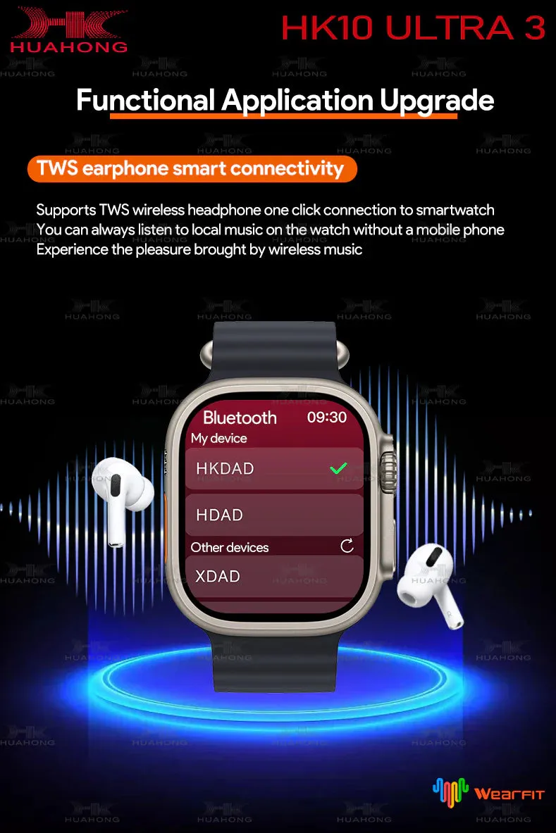 HK 10 Ultra 3 AMOLED ChatGPT Smartwatch {1:1 Apple Clone Latest 2024 Edition Model}