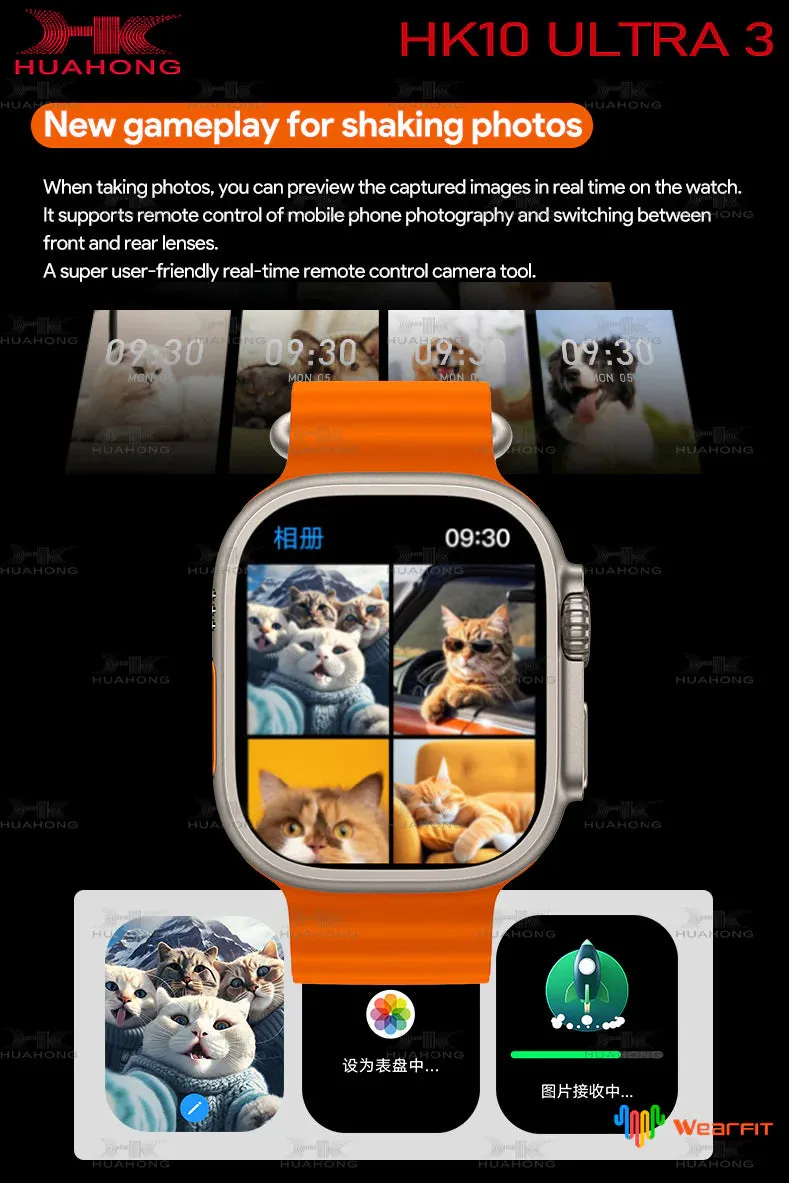 HK 10 Ultra 3 AMOLED ChatGPT Smartwatch {1:1 Apple Clone Latest 2024 Edition Model}
