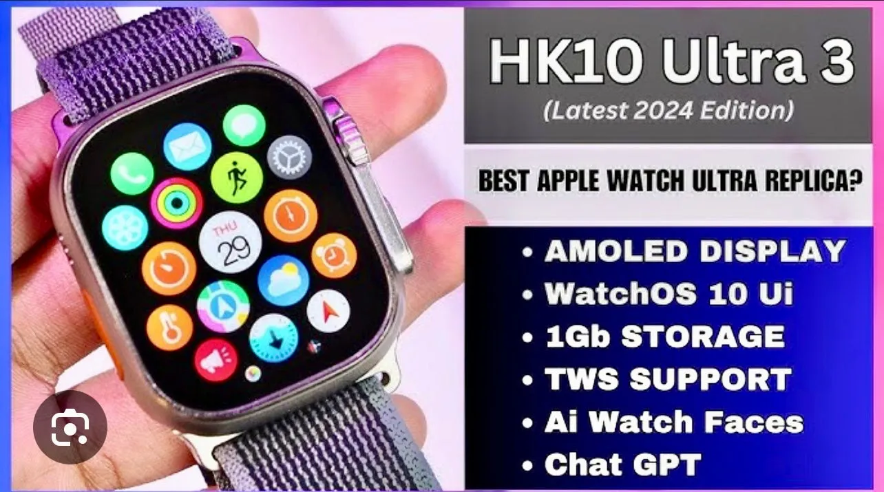 HK 10 Ultra 3 AMOLED ChatGPT Smartwatch {1:1 Apple Clone Latest 2024 Edition Model}