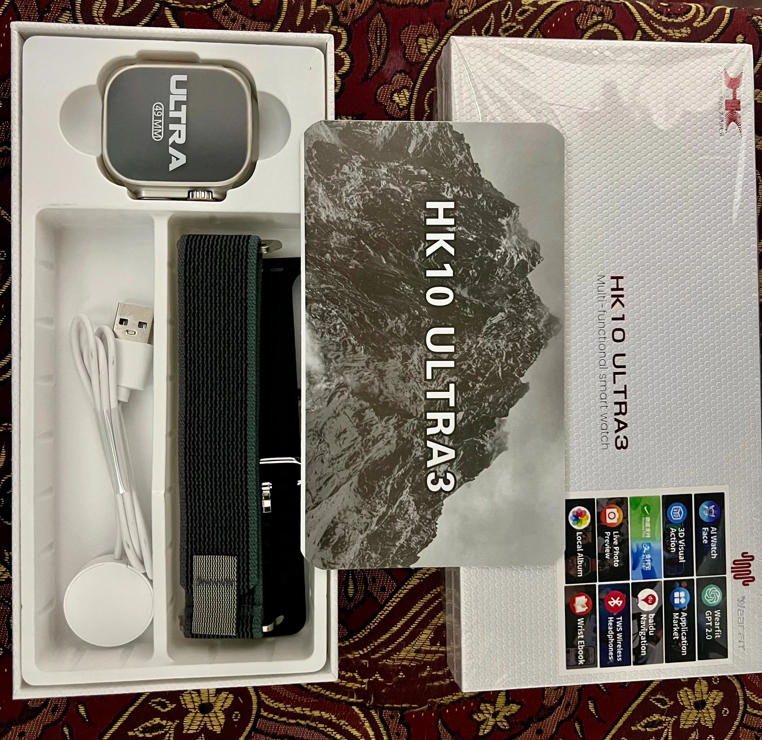 HK 10 Ultra 3 AMOLED ChatGPT Smartwatch {1:1 Apple Clone Latest 2024 Edition Model}