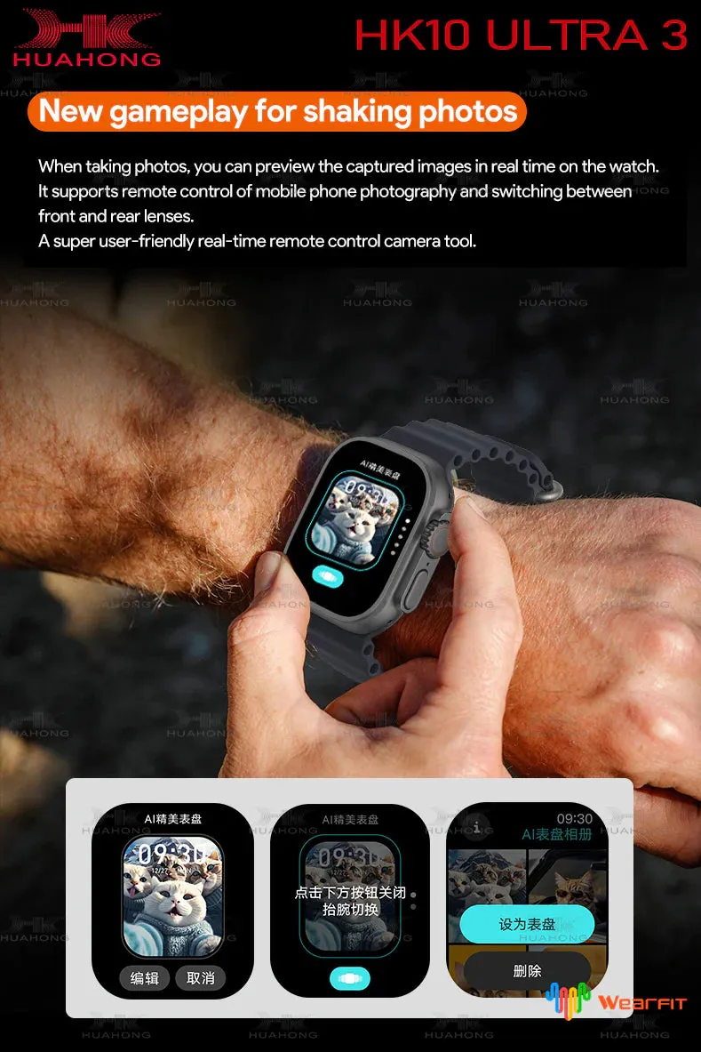 HK 10 Ultra 3 AMOLED ChatGPT Smartwatch {1:1 Apple Clone Latest 2024 Edition Model}