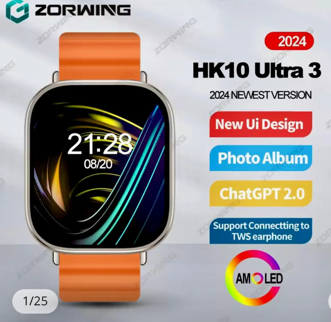 HK 10 Ultra 3 AMOLED ChatGPT Smartwatch {1:1 Apple Clone Latest 2024 Edition Model}