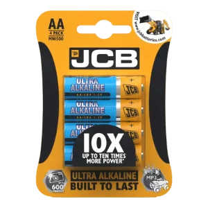 JCB AA Ultra Alkaline Batteries, Pack of 4