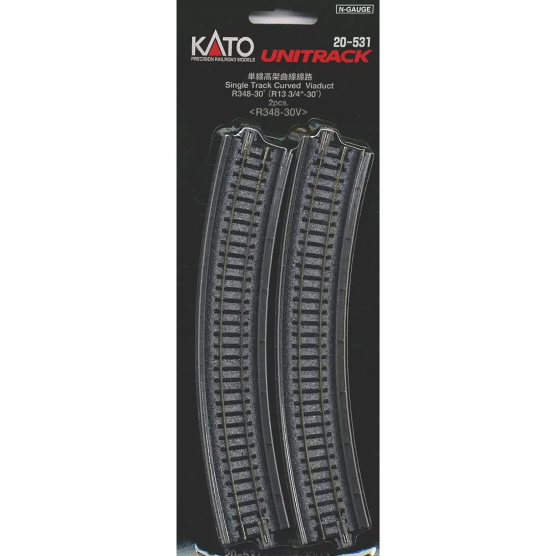 KATO - 20-531 - Single Track Curved Viaduct (348mm Radius x 2) 30 Degree - N Gauge