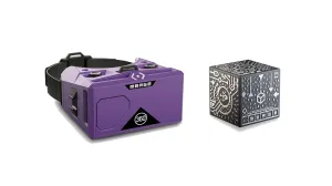 Merge VR Mobile AR/VR Headset & Holographic Cube Bundle (Pulsar Purple)