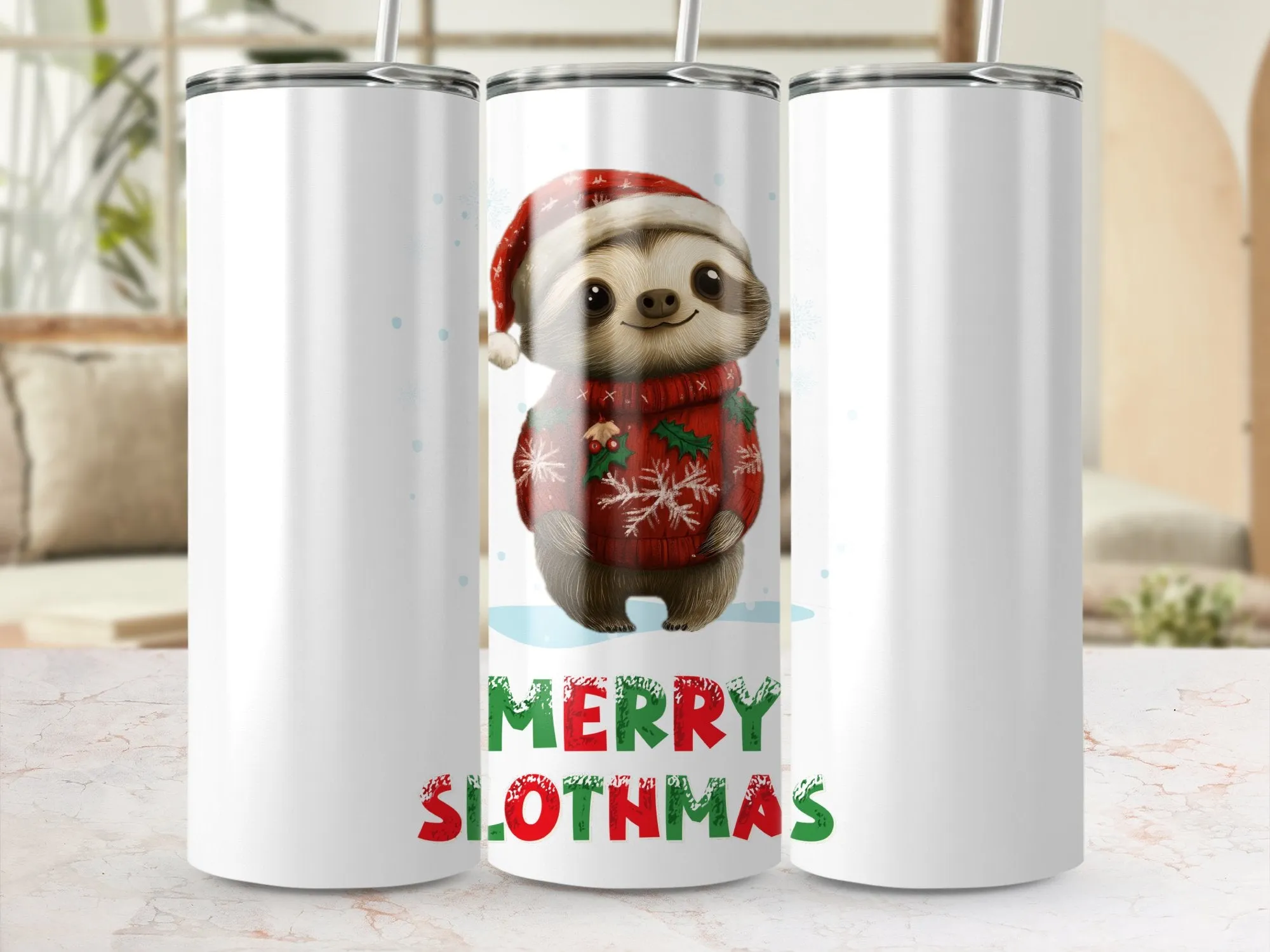 Merry Slothmas Christmas Decoration Digital Download