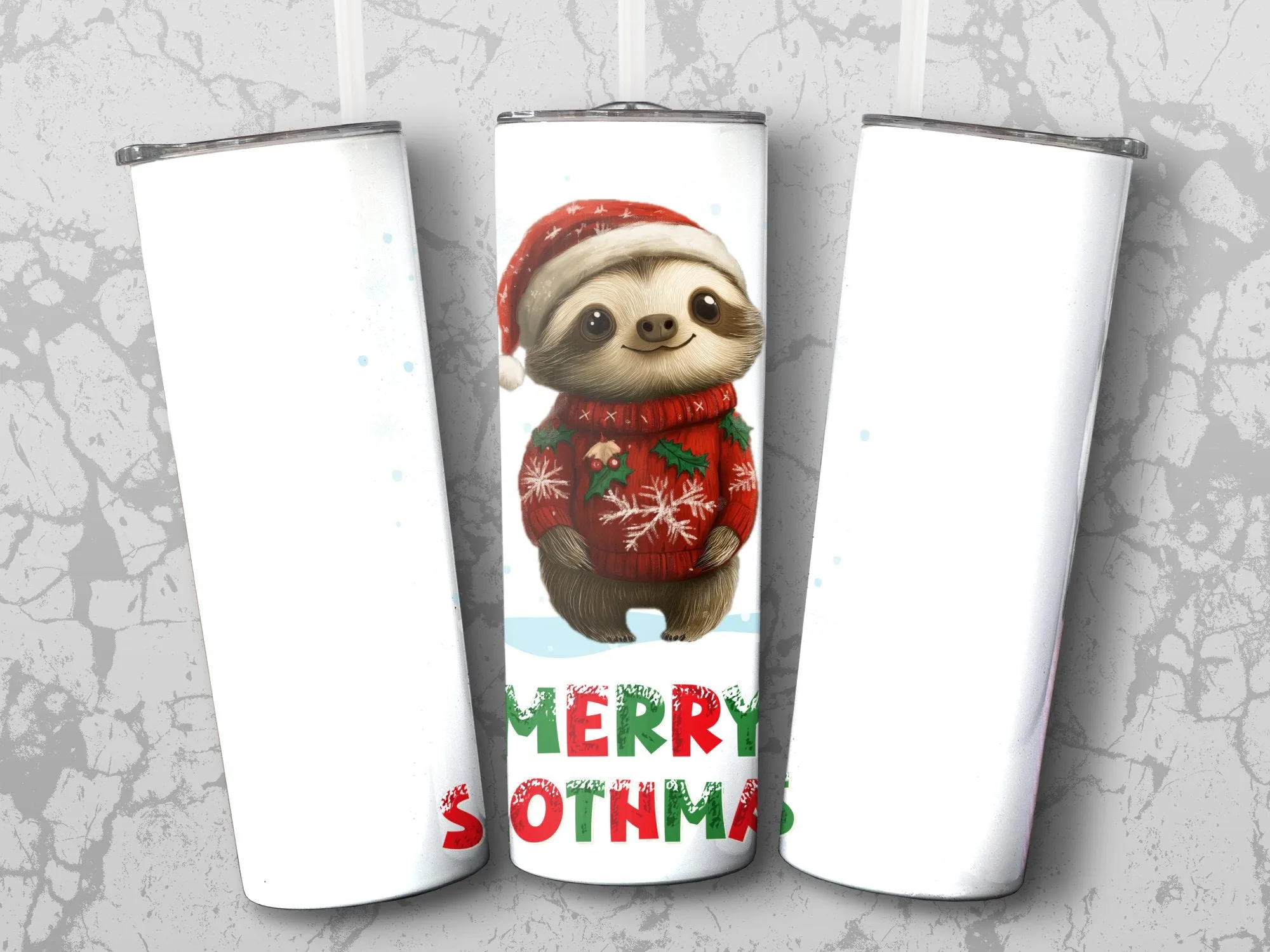 Merry Slothmas Christmas Decoration Digital Download