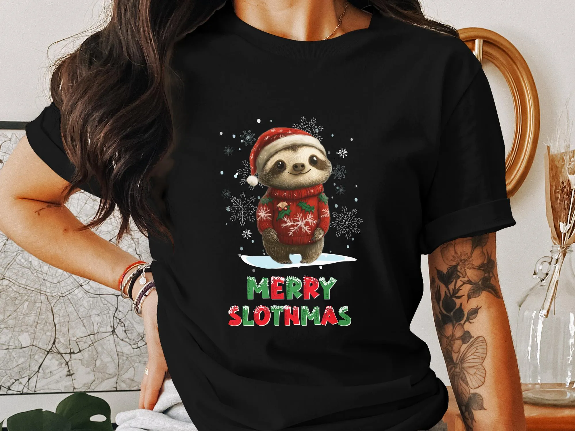 Merry Slothmas Christmas Decoration Digital Download