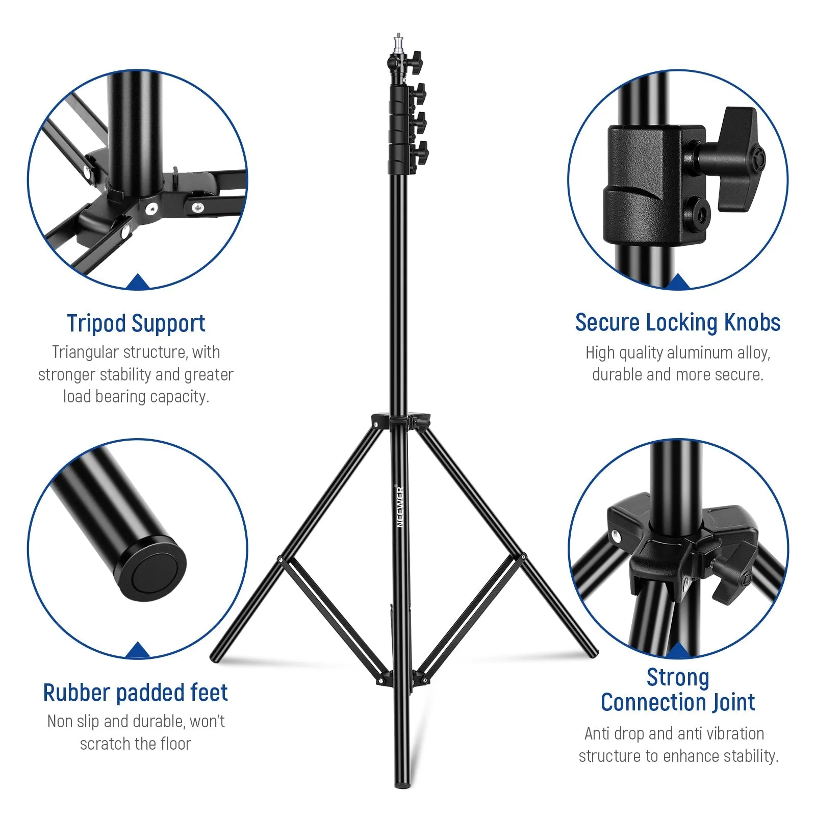 NEEWER 9.8ft/3m Heavy Duty Metal Air Cushioned Light Stand