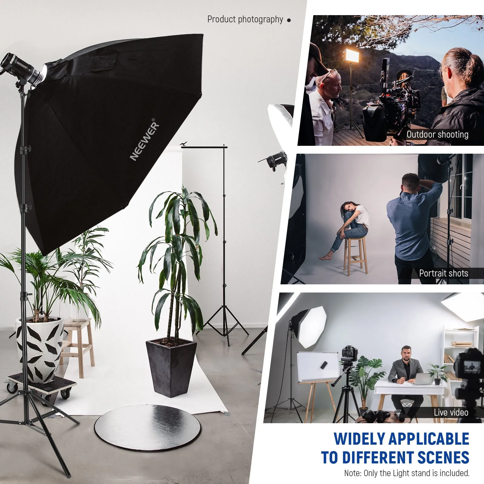 NEEWER 9.8ft/3m Heavy Duty Metal Air Cushioned Light Stand