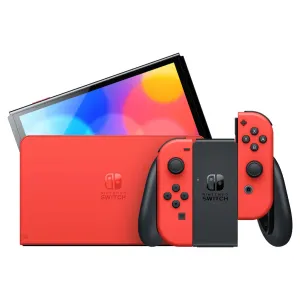 Nintendo Switch Console OLED Mario Red Edition with Games Bundle