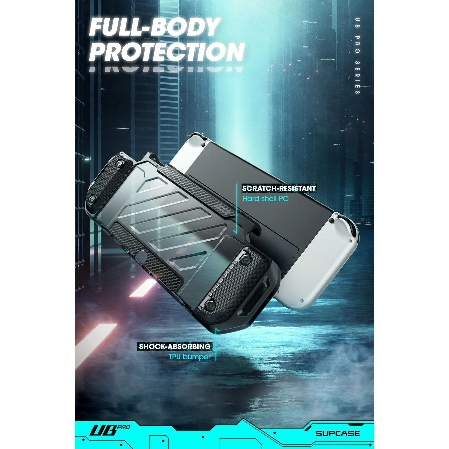 Nintendo Switch OLED Unicorn Beetle PRO Dockable Grip Case-Clear