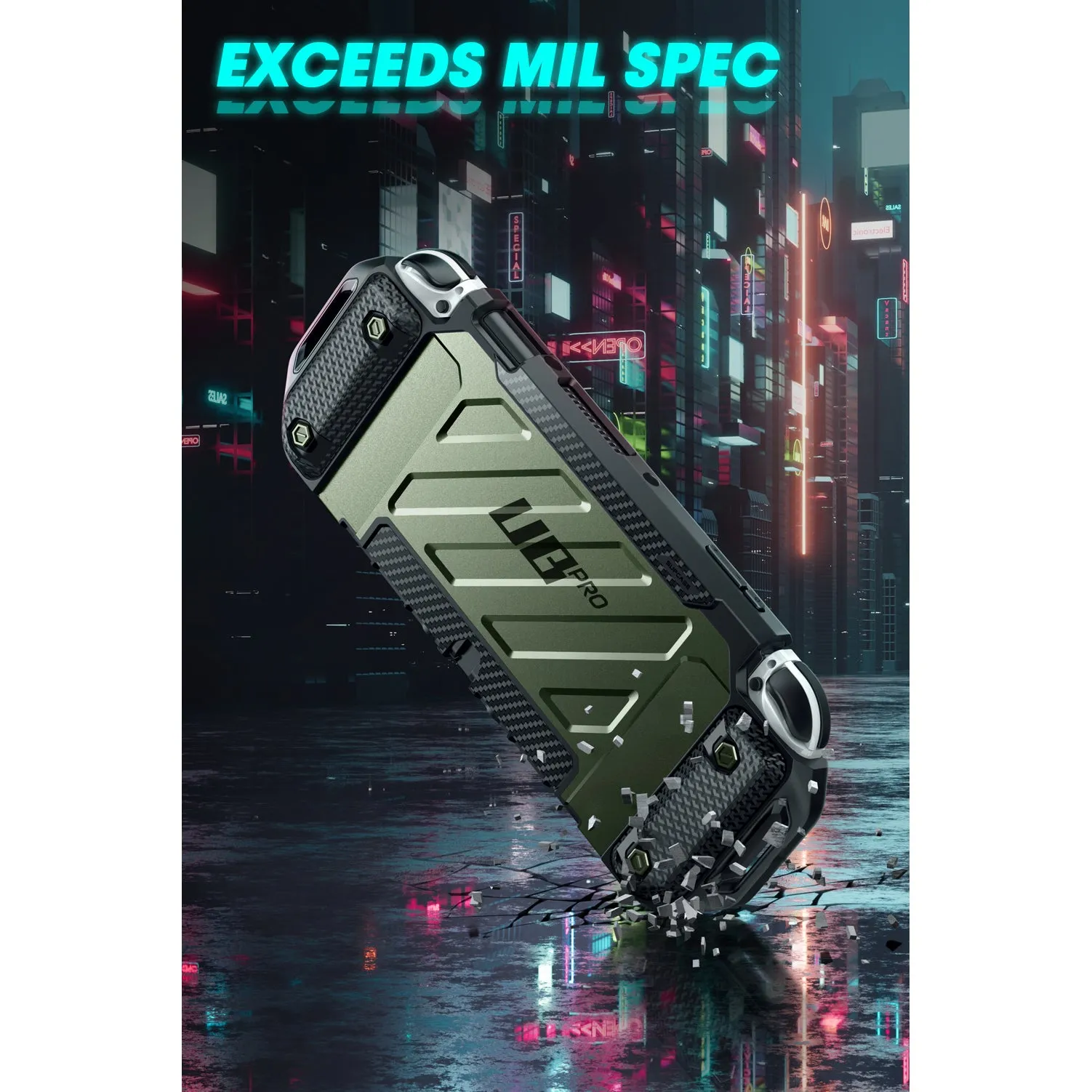 Nintendo Switch OLED Unicorn Beetle PRO Dockable Grip Case-Dark Green