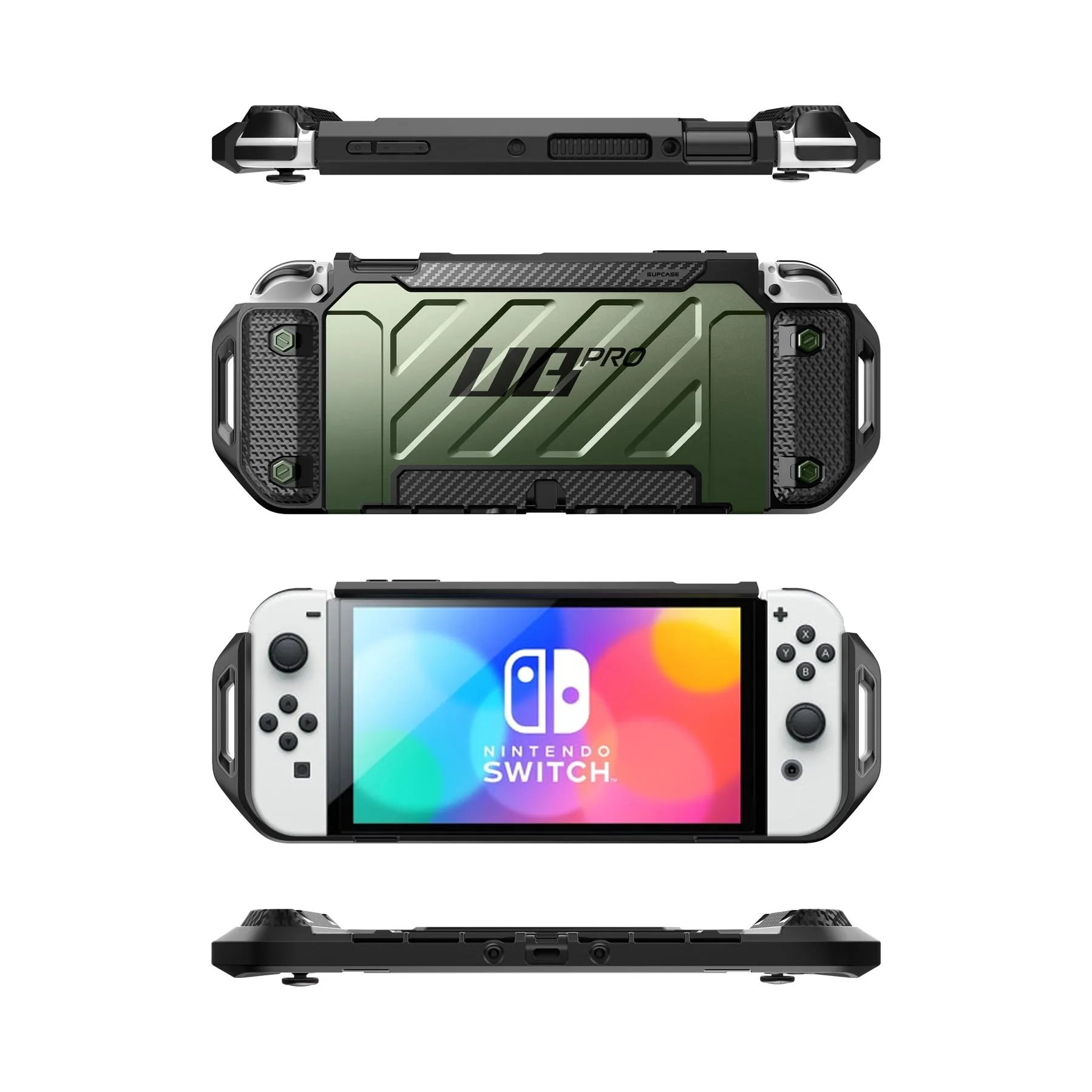 Nintendo Switch OLED Unicorn Beetle PRO Dockable Grip Case-Dark Green