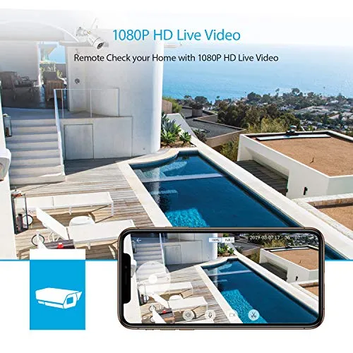 Outdoor Security Camera, Wansview 1080P WiFi Home Surveillance Waterproof Camera with Night Vision, Motion Detection, Remote Access, Works with Alexa-W4