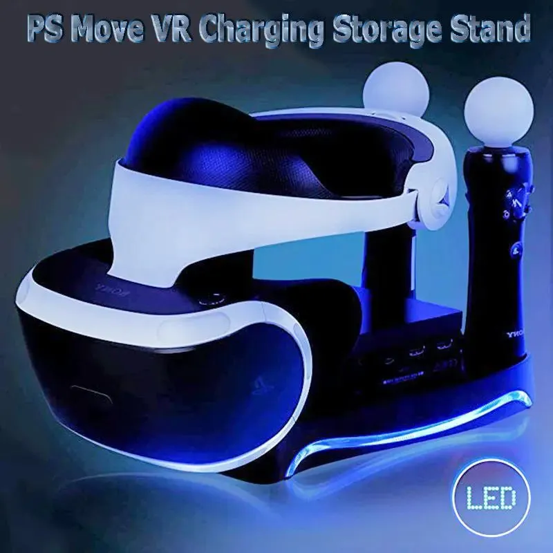 PS4 VR Charger Stand (Headset Dock   2 Move Controllers): Tangle-Free VR
