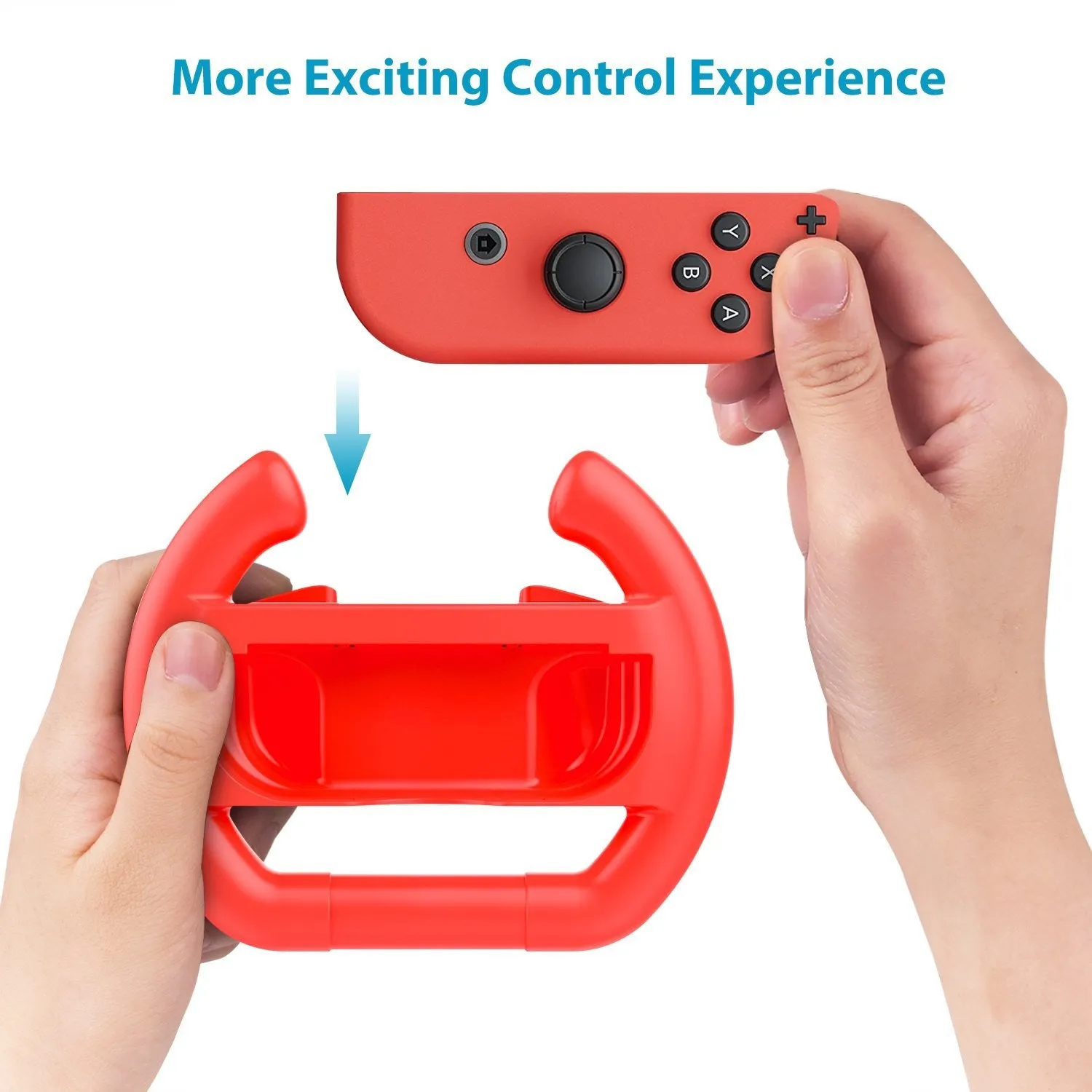 Red & Blue 2 x Race Car Controller Remote dock steering Wheel Accessory Joy-Con For Nintendo Switch Mario Car Racing Games