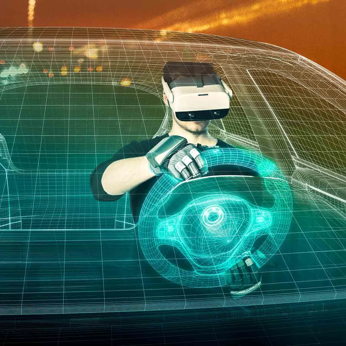 SenseGlove Nova Blue | Haptic Virtual Reality Gloves