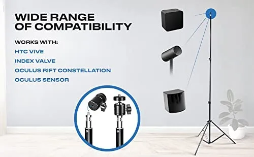 Skywin VR Tripod Stand Compatible with SteamVR Base Station 2.0 - Sensor Stand and Base Station for Sensors and Oculus Rift Constellation (2-Pack)