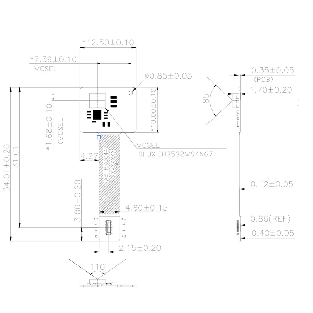Synexens 3D of RGBD ToF depth sensor-CS30 MIPI Module