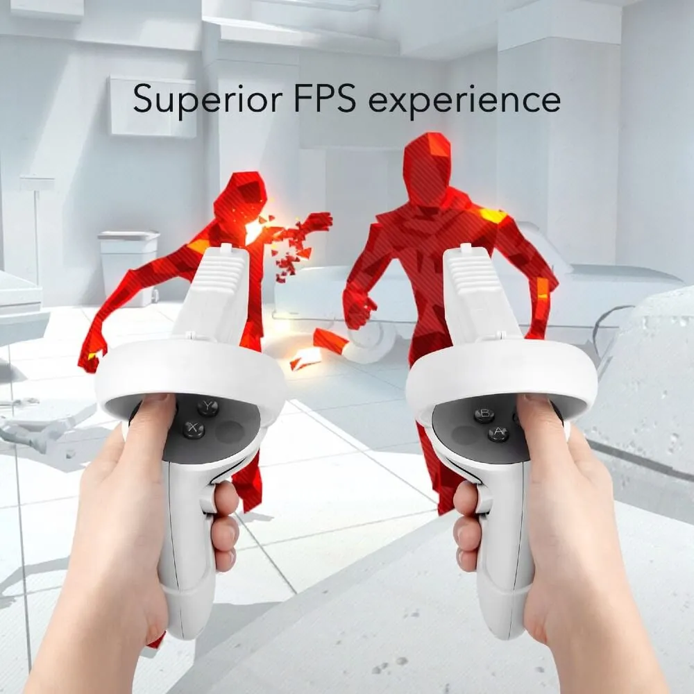 VR Game Gun for Oculus Quest 2 Enhanced Gaming Experience Controllers Pistol Case Compatible with Pistol Whip VR Games