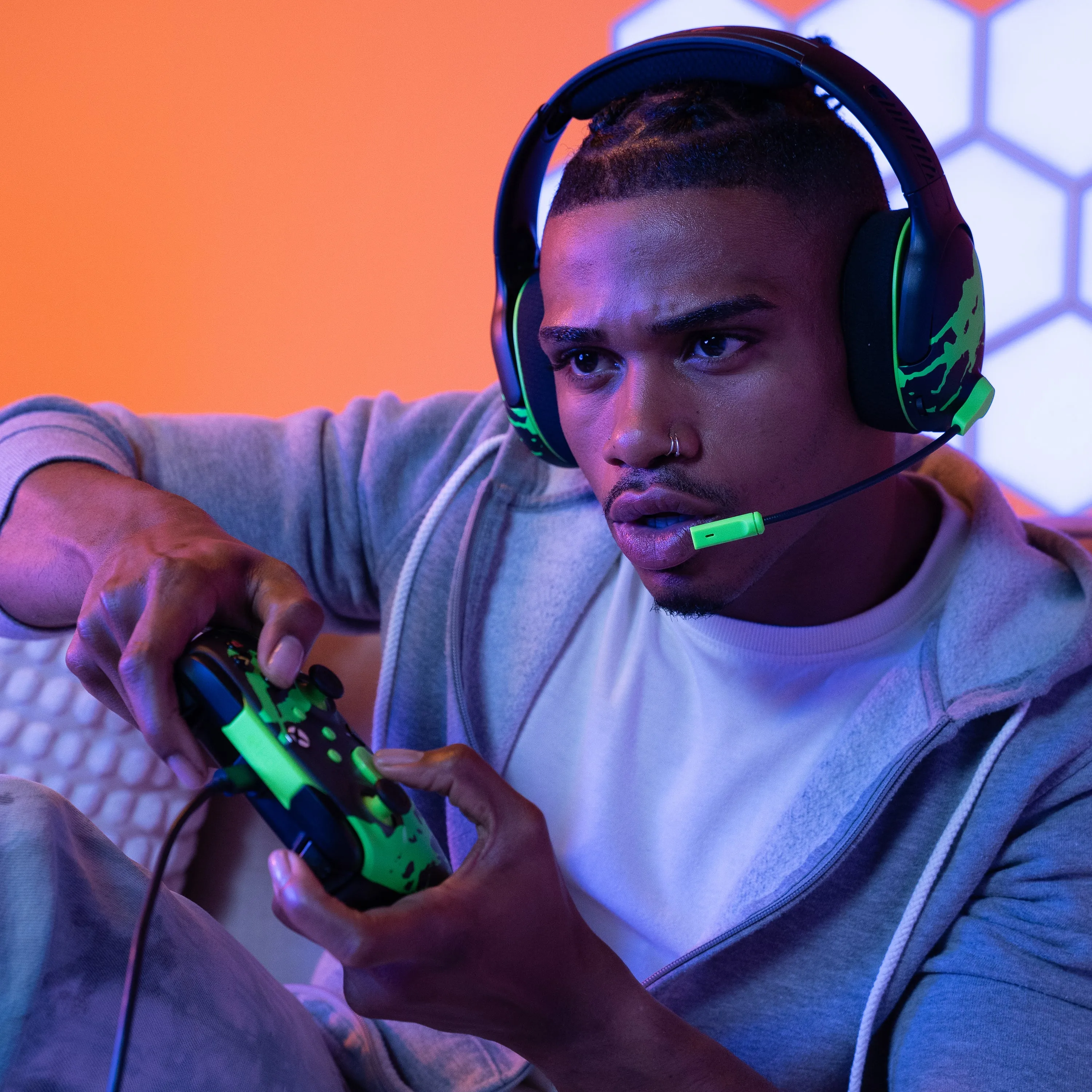 Xbox Series X|S & PC Jolt Green REMATCH GLOW Advanced Wired Controller