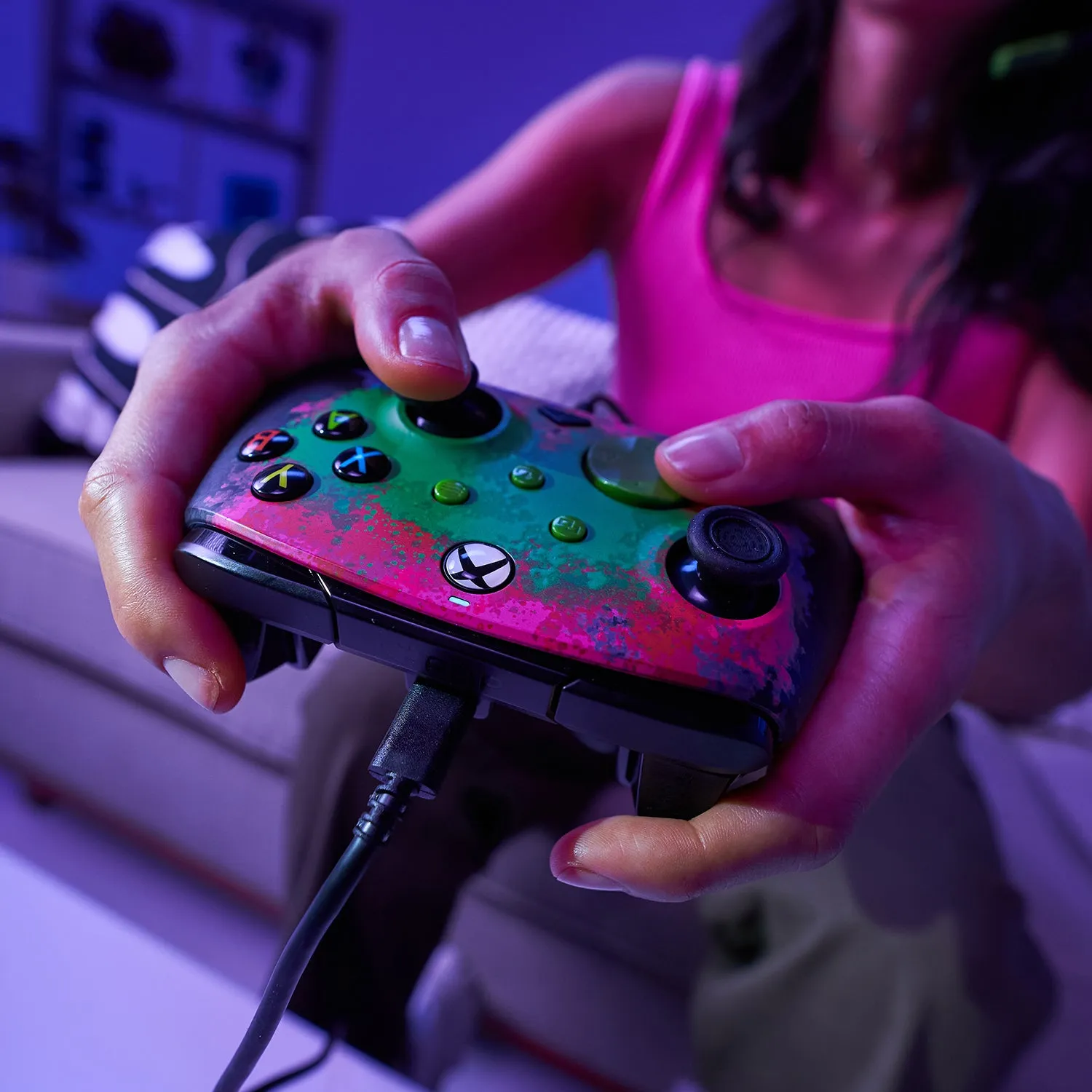 Xbox Series X|S & PC Space Dust REMATCH GLOW Advanced Wired Controller