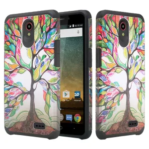 ZTE Prestige 2, Overture 3, Maven 3, Prelude Plus, ZTE 9136, Midnight Pro, Slim Hybrid Dual Layer Case Cover - Vibrant Tree