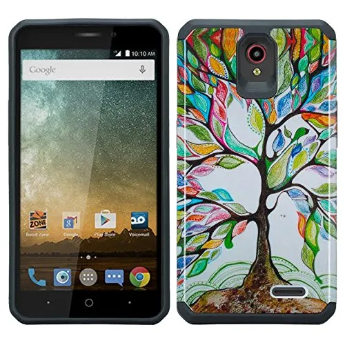 ZTE Prestige 2, Overture 3, Maven 3, Prelude Plus, ZTE 9136, Midnight Pro, Slim Hybrid Dual Layer Case Cover - Vibrant Tree