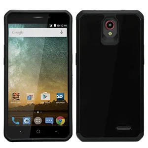 ZTE Prestige Case, Sonata 3, ZTE Avid Plus, ZTE Avid Trio, ZFive 2, Midnight Pro, Maven 2, Cheers, Slim Dual Layer Case Cover - Black